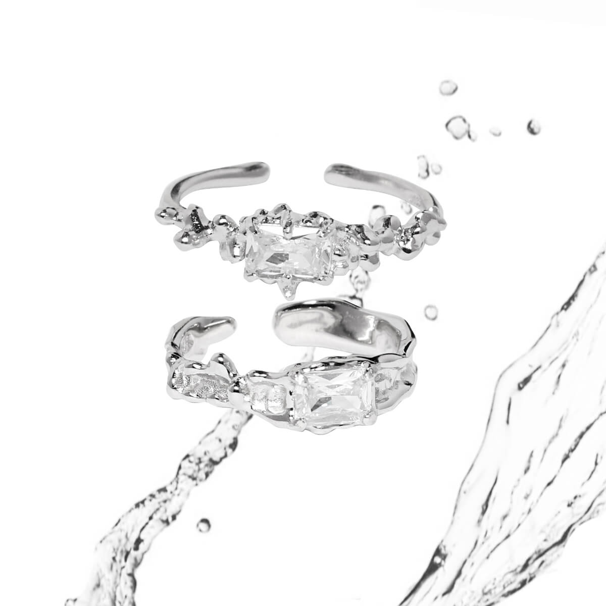 Transparent Zircon Ring Genderless Jewelry | Buy at Khanie