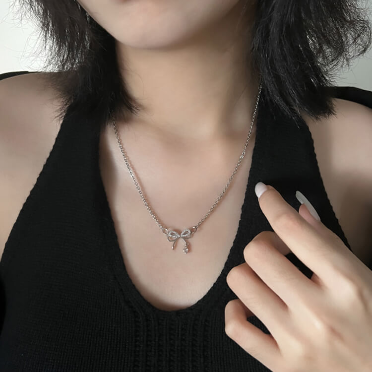 Unique Bow Necklace  Buy at Khanie