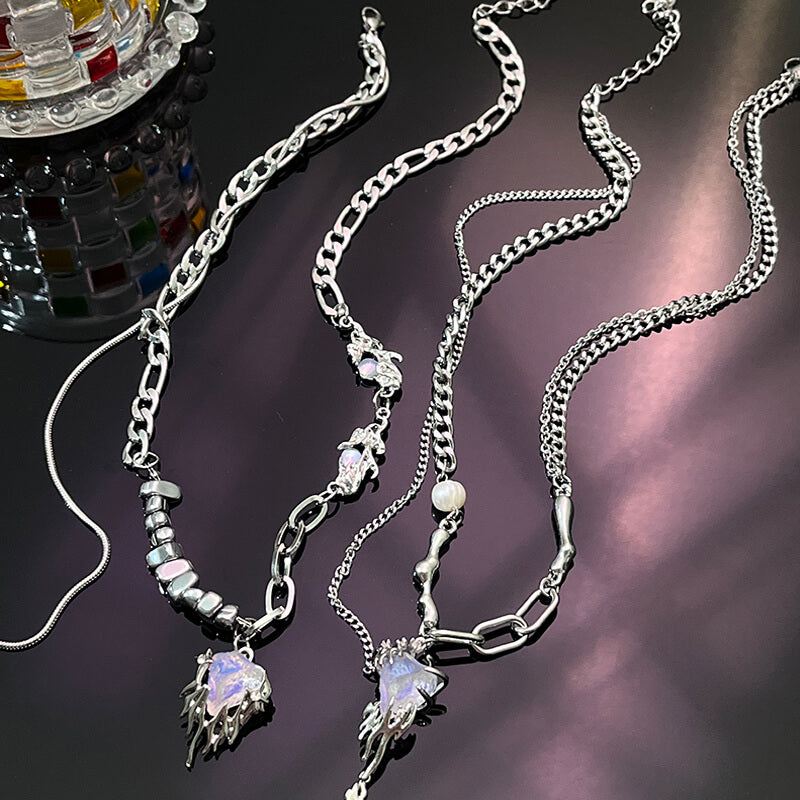 Unique Y2K Clavicle Chain Pendant | Buy at Khanie