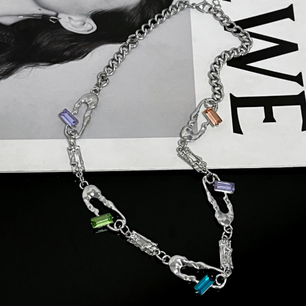 Vintage Style Clavicle Chain Gemstone Necklace  Buy at Khanie