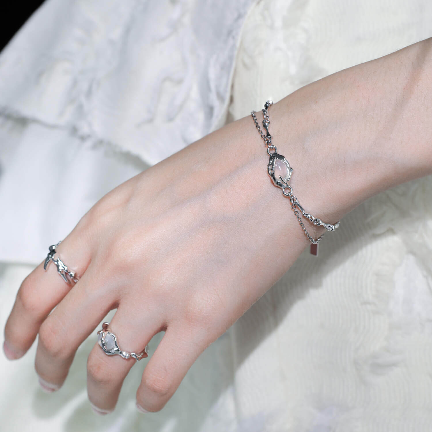 White Agate Bracelet S925 Silver Bracelet  Buy at Khanie