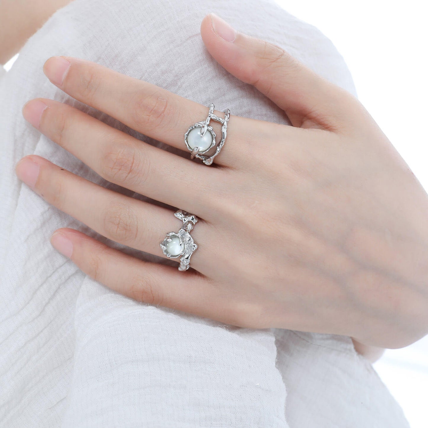 White butterfly Shell Silver Rings  Buy at Khanie