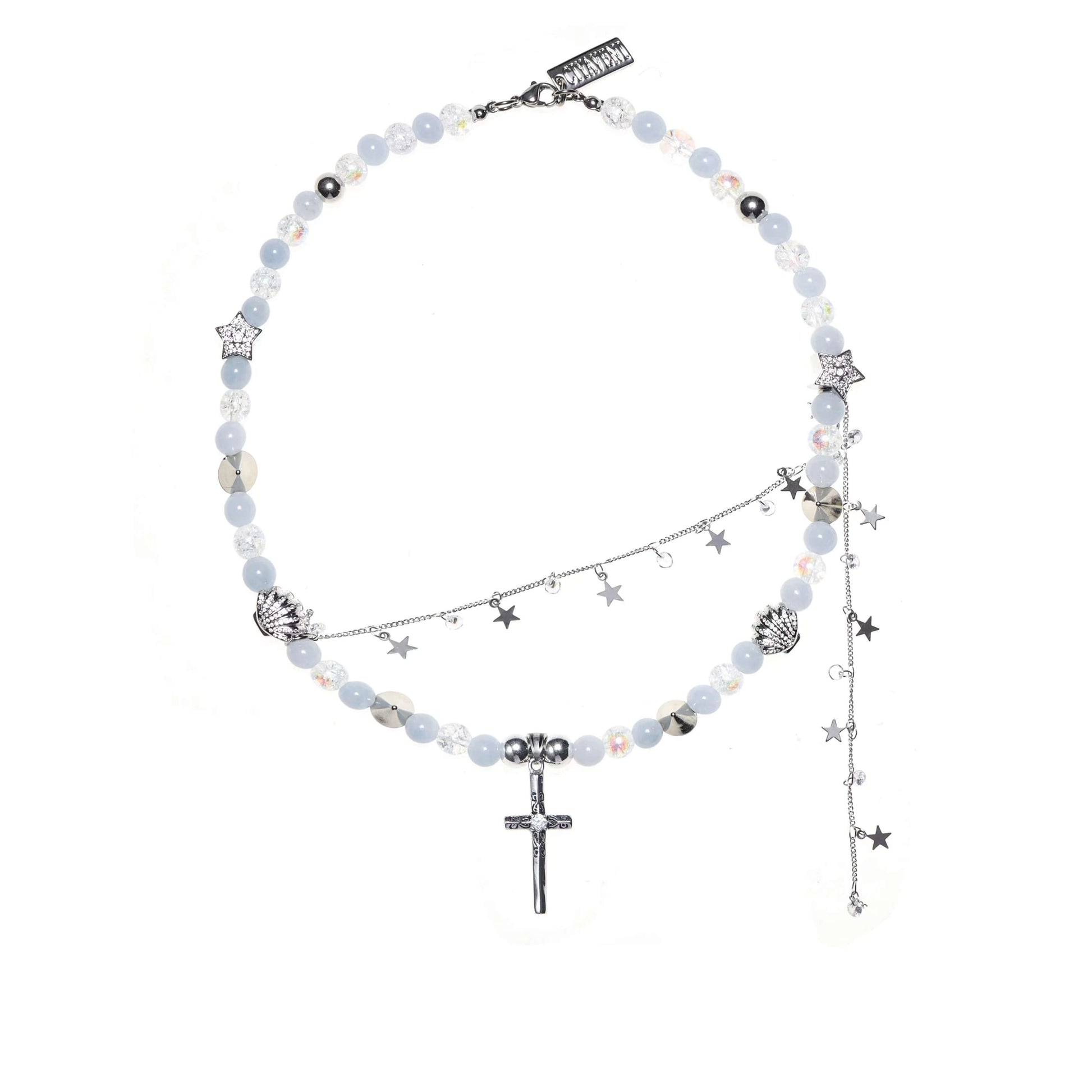Y2K Beaded Cross Pendant Necklace | Buy at Khanie