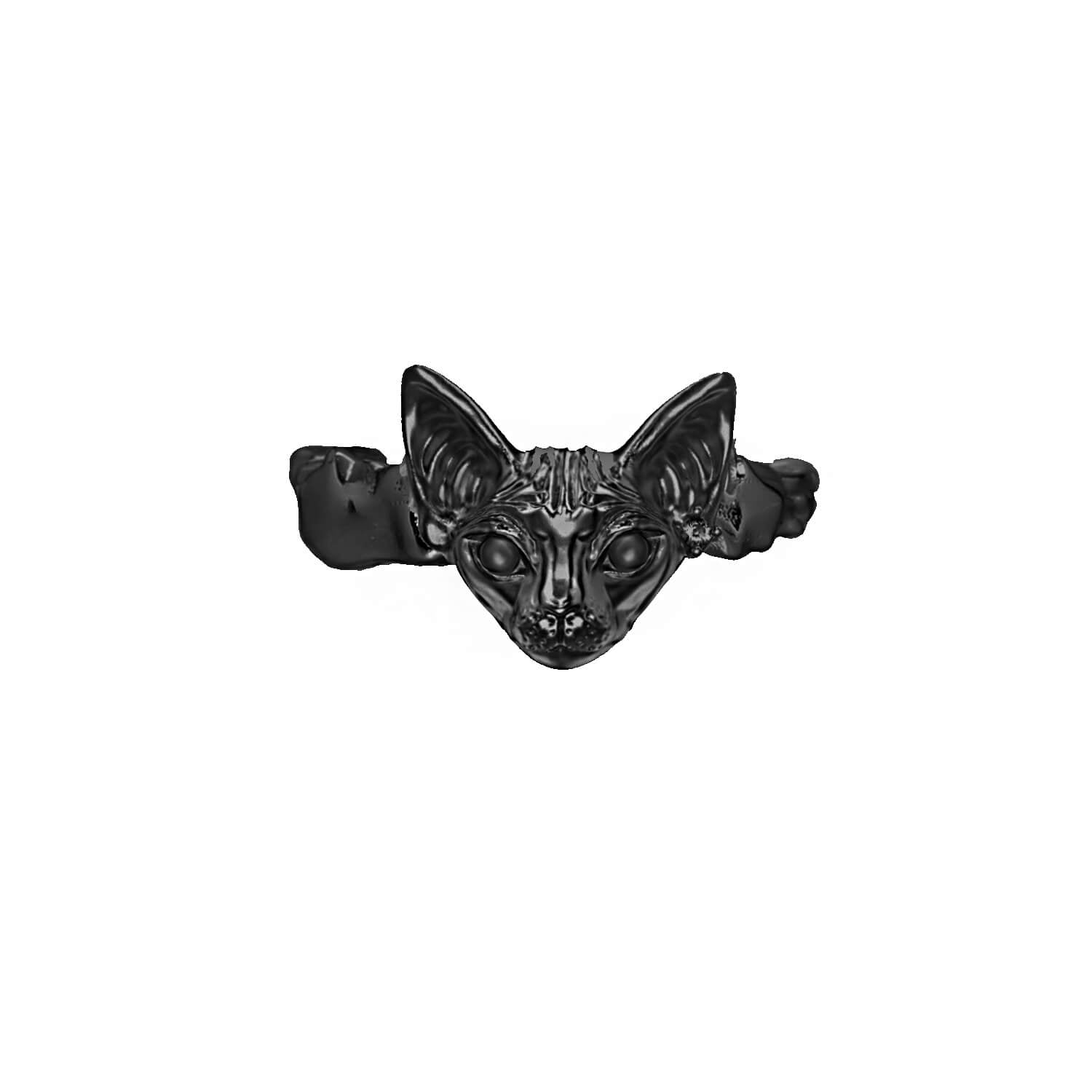 Y2K Black Cat Ring Silver Neutral Ring  Buy at Khanie