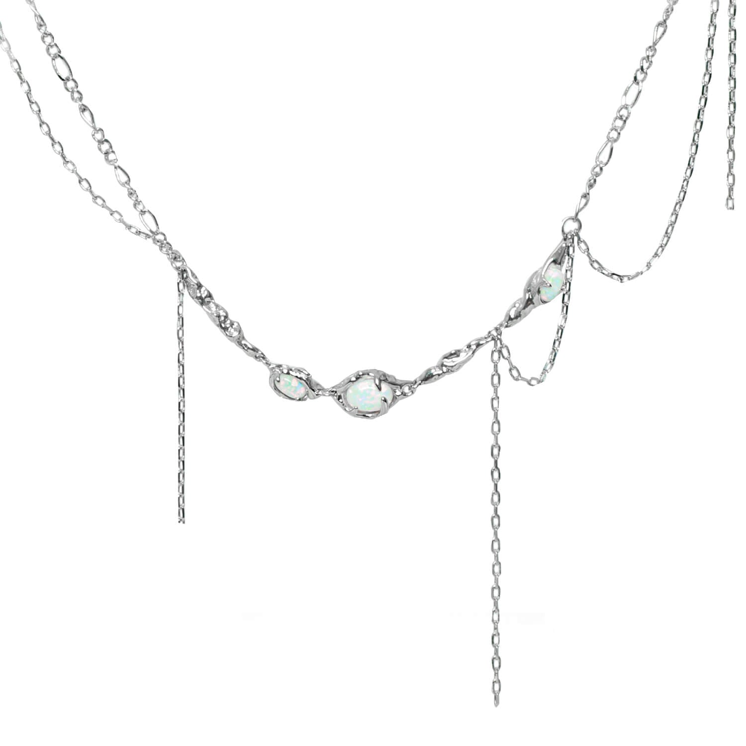 Y2K Clavicle Chain Opal Necklace  Buy at Khanie