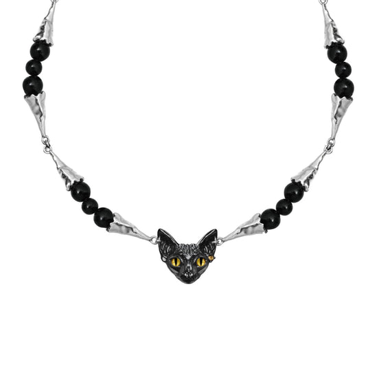 Y2K Dark Cat Clavicle Chain Necklace  Buy at Khanie