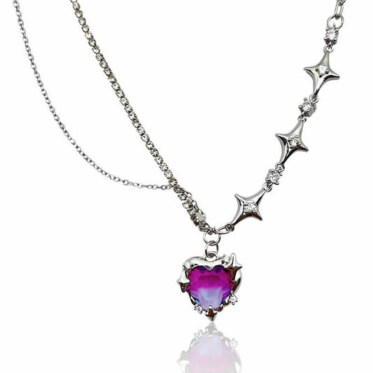 Y2K Pink Gradient Heart Necklace for Women  Buy at Khanie
